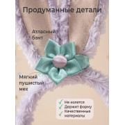 Зайчьи уши с цветком, ободок, 30 см