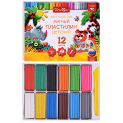 Пластилин детский повышенной мягкости, 12 цв