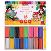 Пластилин детский повышенной мягкости, 16 цв