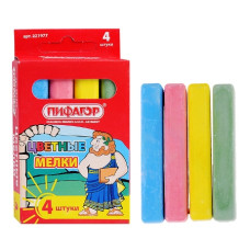 Набор мелков (4 цвета), 10х6х1,5 см