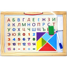 Деревянная магнитно-маркерная доска с русским алфавитом