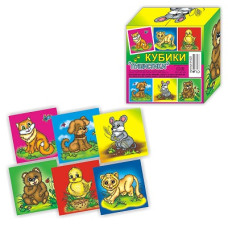 Кубики (4 куб) "Пушистики", 8х8х4 см.