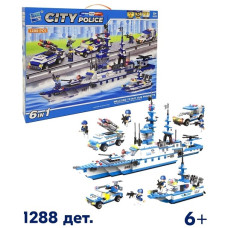 Конструктор "CITY police" 6в1, 1288дет.,55х41х8 см.