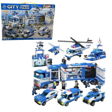 Конструктор "CITY police" 8в1, 1186дет.,55х41х8 см.