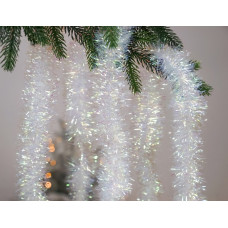 Мишура Голографическая с золотыми кончиками 7х200 см.