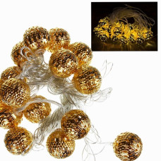 Гирлянда "Шарик с узором", цвет ламп желтый, 20 LED,  4+1,5 м