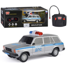 Машина ру LADA ВАЗ-2104 ДПС 18 см, (свет, серебряный) в кор., 39х11х13 см