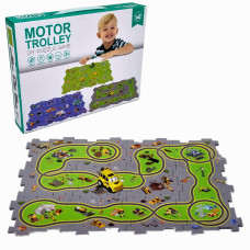 Игровой пазл с машинкой "Motor trolley" на бат, 33х25х5,5 см.