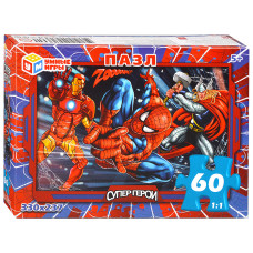 Пазлы 60 "Супергерои" 19х14х3 см