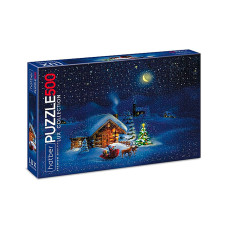 Пазлы 500 "Premium" круглые "Сказочная ночь" LUX мат.ламин. 3D фольга. 33х4х21 см.