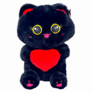 Кот анимэ с сердцем черный, 35 см.