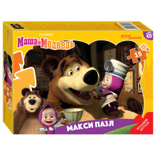 Контурный Макси-пазл15 эл. "Маша и Медведь". 20х14х4 см.