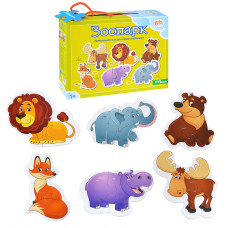 Напольный пазл-мозаика "Зоопарк" (Baby Step) (малые). 24х17х5 см.