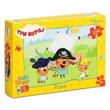 Пазлы 104 "Три кота (new 3)". 18х12,5х3,5 см.