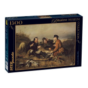 Пазлы 1500 эл. Охотники на привале + клей