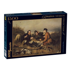Пазлы 1500 эл. Охотники на привале + клей