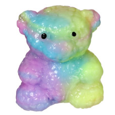Мишка радужный,  Сквиш., 8х8х5 см.