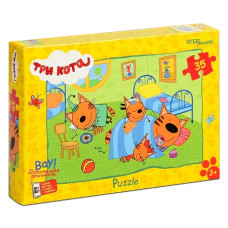 Пазлы 35 "Три кота (new 2)" (АО "СТС"). 18х12,5х3,5 см.