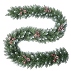 Ёлочная гирлянда с шишками и рябиной 240х20 см.