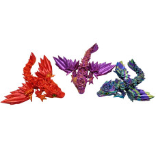 Фигурка 3D игрушка "Дракон" роза, 16х10х3 см.