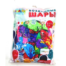 Наб. шаров 100шт. 12" цвет микс. Африканские животные