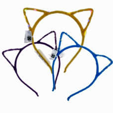 Ободок Кошка, свет, 16х17х1 см.