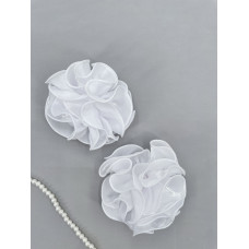 Бант розочка белый. 9х9х5 см. 2 шт