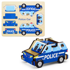 Пазл деревянный "Машина Полиция"