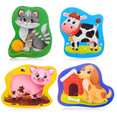 Мягкий пазл "Домашние животные".16х25х2 см.