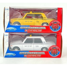 Металл маш 2106, такси, свет, звук, 1:24