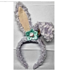 Зайчьи уши с цветком, ободок, 30 см