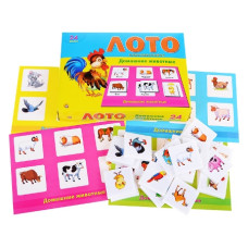 Лото пластиковое 24 фишки. Домашние животные, 19х14х3,5 см
