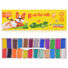 Пластилин 24 цв. 360 г 3+ 33х10,5х2 см.