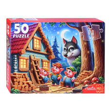 Пазлы 50 "Три поросенка". 19х14х4 см.