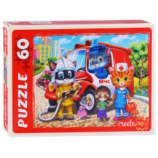 Пазлы 60 "Котята-спасатели", 19х14х3,5 см