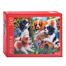 Пазлы 500 "Щенки спаниеля". 32х23х4,5 см.