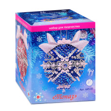 Новогодний шар из пайеток "Топаз". 12х9х9 см.